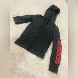 NWOT Adidas XS dark gray 2-pocket zippered hoodie